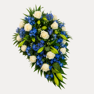 BÅREDEKORATION - HVID/BLÅ