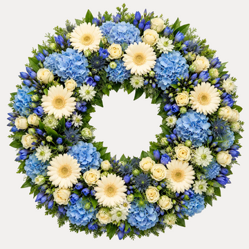 BLOMSTERKRANS - BLÅ
